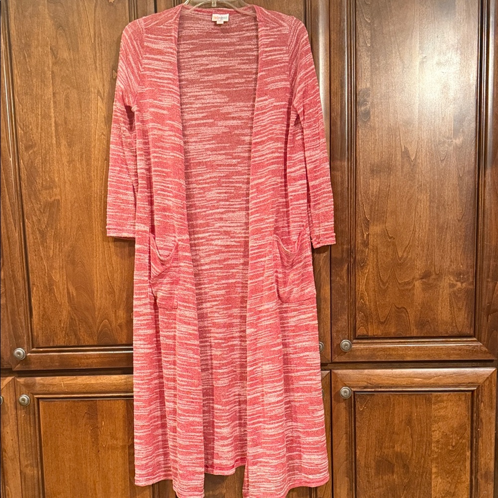 LuLaRoe Sarah Red and White Cardigan